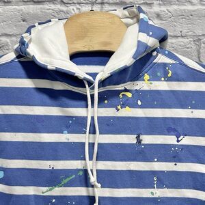 Polo Ralph Lauren Women Cropped Sweatshirt Fleece Splatter Paint Hoodie Sz Small